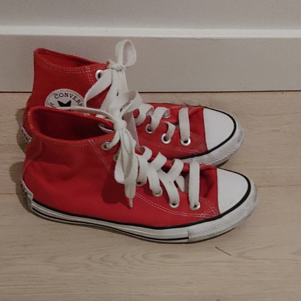 Converse Red Chuck Taylor High Top Canvas Sneakers